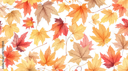 Autumn Leaves Watercolor Texture
