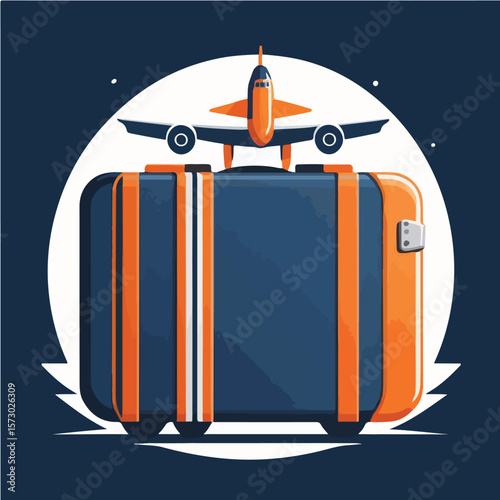 Minimal Travel Suitcase Logo Vector