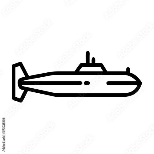 A clean-lined illustration of a submarine glides through the water. Showcasing its sleek design and powerful presence, it's a symbol of underwater exploration and advanced technology.