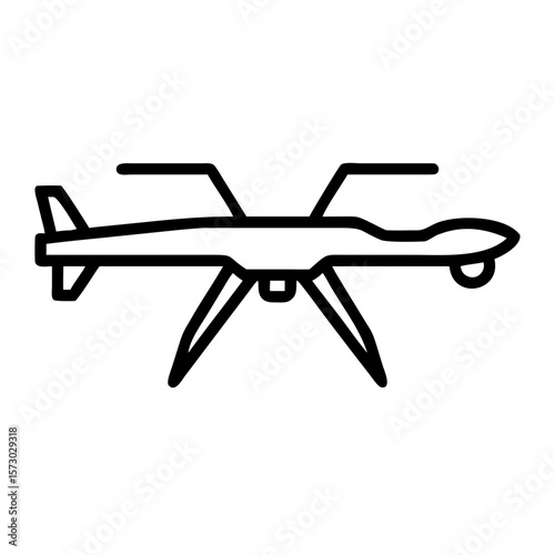 A modern drone outline hovers with precision, its intricate design showcasing technological innovation and the potential for aerial exploration.
