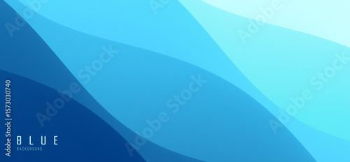 Blue abstract ocean seascape. Sea surface. Realistic landscape with waves. Nature background. Cover design template. 3d vector illustration for banner, flyer, poster or brochure.
