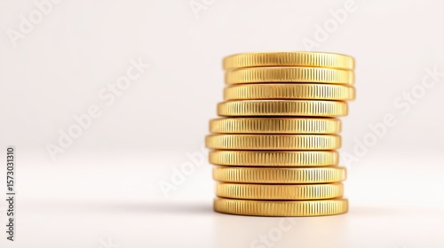 Stacked Gold Coins: Finance, Savings, Investment