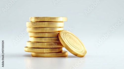 Stacked Gold Coins: Investment, Wealth, Finance Concept
