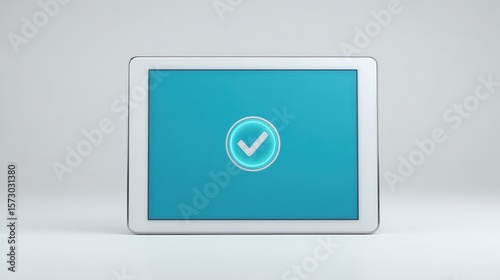 Tablet Checkmark: Approved, Success, Digital OK