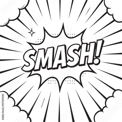 Dynamic Comic Book Smash! Action-Packed Word Art Graphic Design