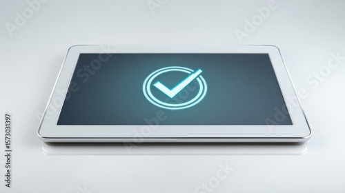 Tablet Checkmark: Digital Approval, Success Concept
