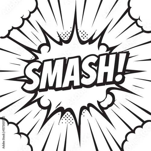 Dynamic Comic Book Smash! Action-Packed Word Art Graphic Design