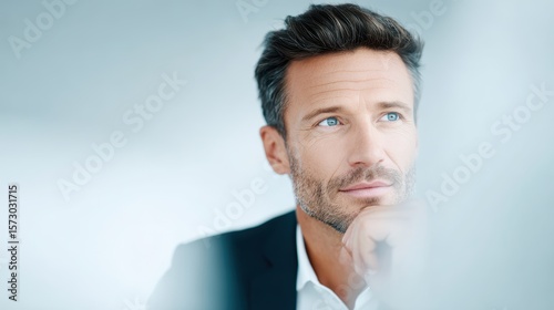 Thoughtful Businessman: Leadership, Vision, Future