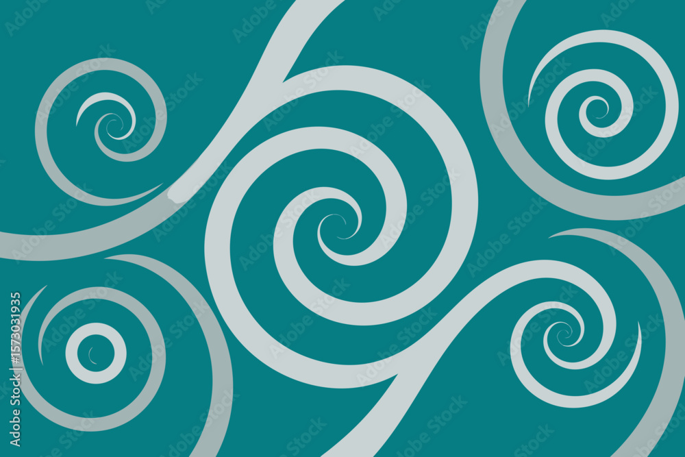 Naklejka premium Seamless vector blue abstract background with swirling circles pattern, ideal for modern wallpaper or fabric designs