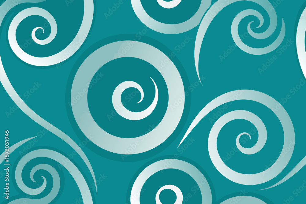 Naklejka premium Abstract seamless pattern with swirling geometric circles, ideal for retro textile design or vintage wallpaper