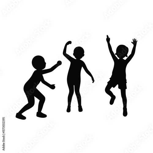 jumping people silhouettes vector