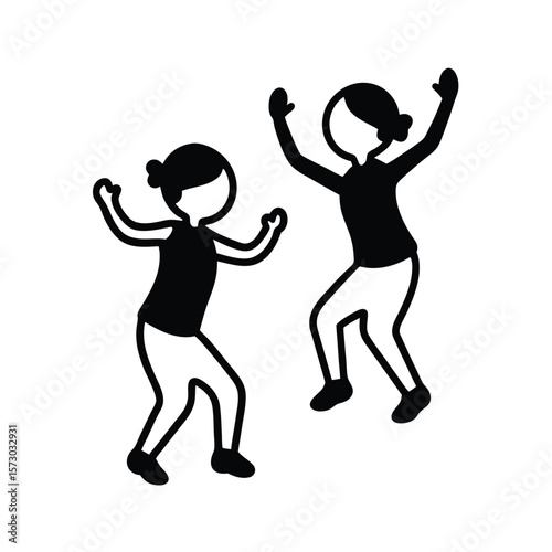 children silhouettes expressive movement in dance