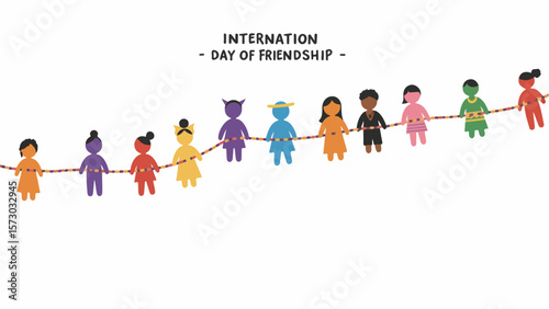 international friendship day , friendship, happy, day, group, people, friends, young, banner, background, greeting, friend, design, illustration, together, vector, poster, international, relationship,