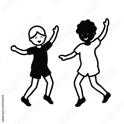 boy and girl jumping
