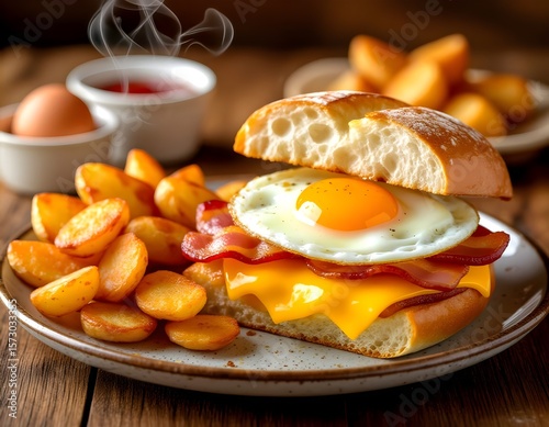 Brunch complet avec pommes de terre