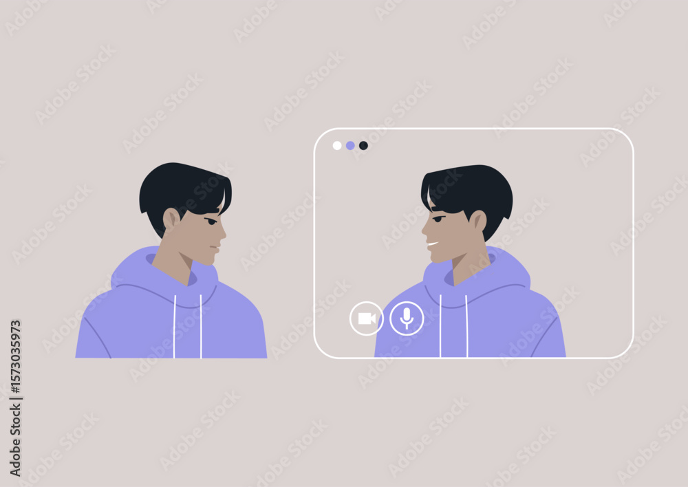 Fototapeta premium Exploring the subtleties of forced politeness during virtual meetings and the challenges of modern communication