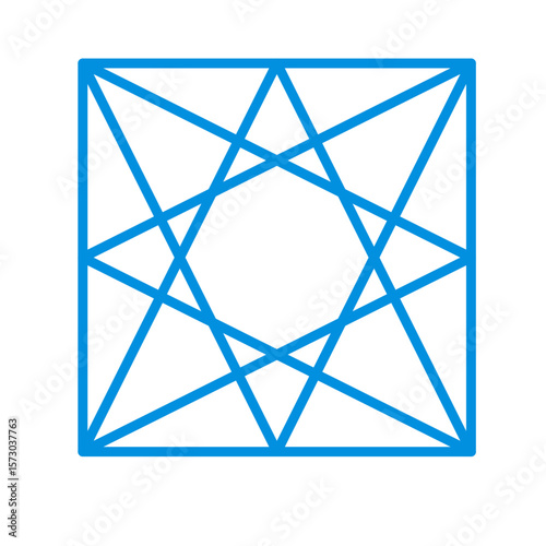 A blue Star of David displayed on a white backdrop, illustrating a significant symbol of Judaism