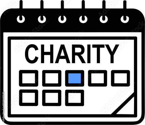 Charity Event Calendar Icon Illustration