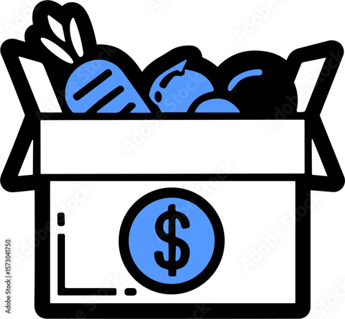 Giving Food Icon for Hunger Relief
