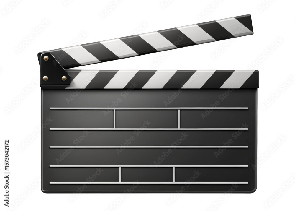 Fototapeta premium clapperboard isolated on a transparent background.