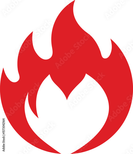 Red flame vector illustration fire heat