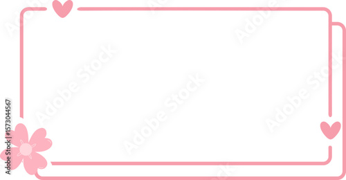Cute Frame with Hearts Border Graphic