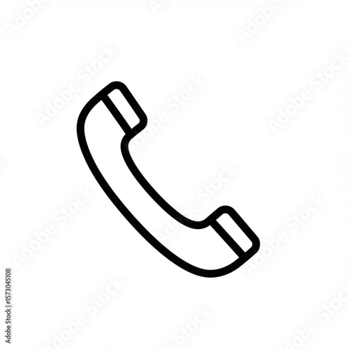 Simple black outline of a classic telephone handset icon on a white background