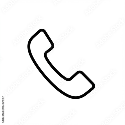 Simple black outline of a classic telephone handset on a white background