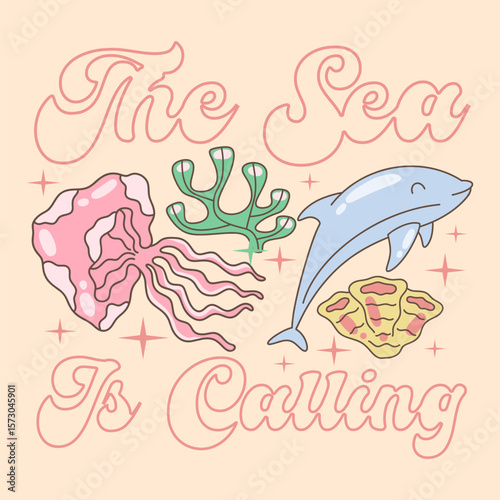 Sea animals quotes t-shirt designs bundle with groove style, Vintage aquatic animals graphic, Underwater animals design or print, Ocean conservation poster design