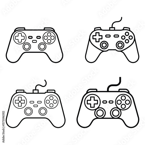 Game controllers with buttons and joysticks video game