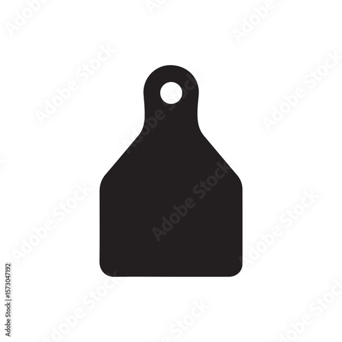Cattle ear tag silhouette vector flat illustration design on White Back ground