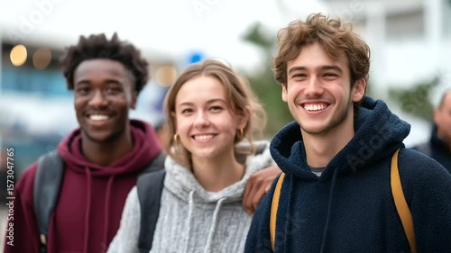 Wallpaper Mural College students bonding and having fun together on campus grounds. Torontodigital.ca