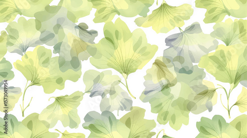Watercolor pattern mint on white background vector