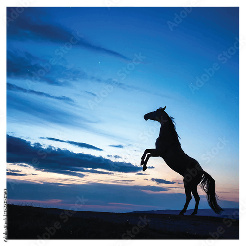 black horse silhouette 