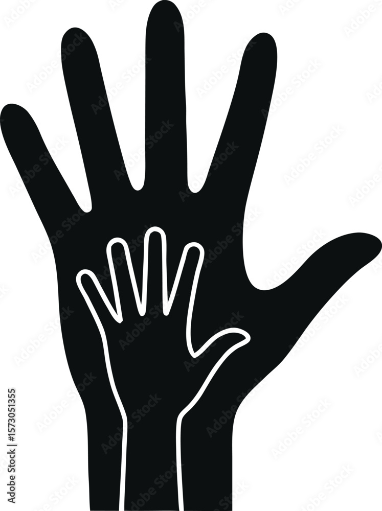 Obraz premium Black hands reaching out together white