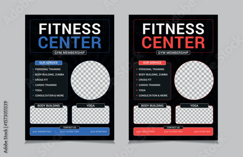 Fitness and Gym Flyer Template, vector illustration eps 10.
