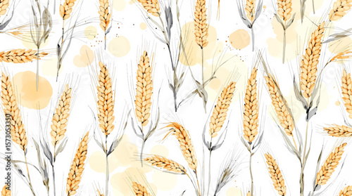 Whole Grains watercolor illustration isolated transparent background	