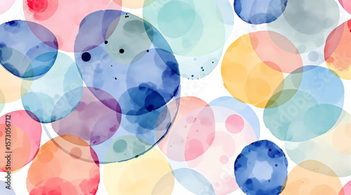 Polka dot Watercolor Abstract colorful pattern polka dot confetti on a white background	