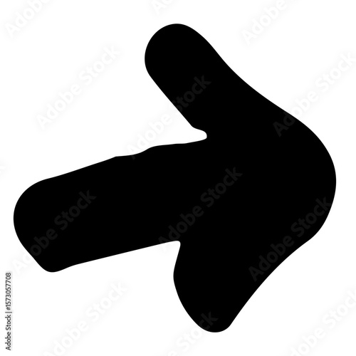 手描きの矢印のイラスト。方向を示すポインターに使える黒色のベクターセット。