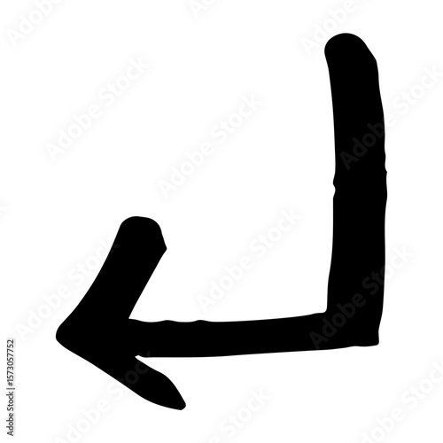 手描きの矢印のイラスト。方向を示すポインターに使える黒色のベクターセット。