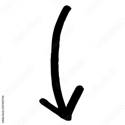 手描きの矢印のイラスト。方向を示すポインターに使える黒色のベクターセット。