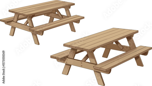 Wooden picnic tables outdoor seating wooden table outdoor furniture