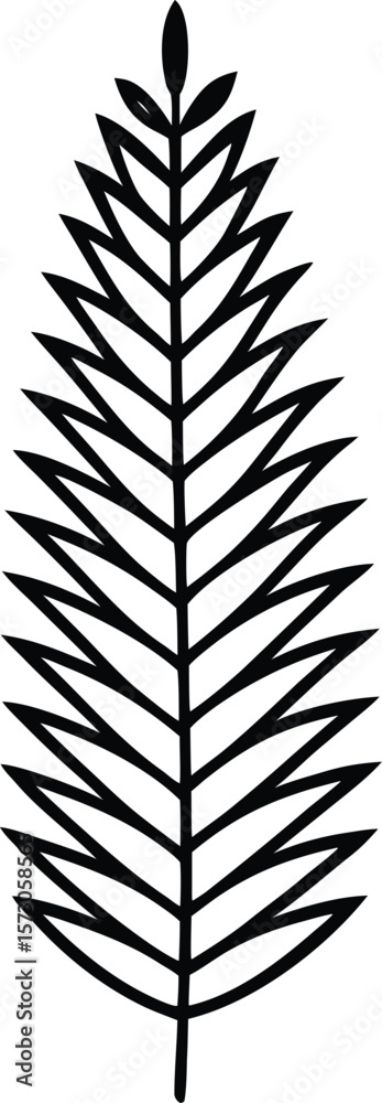 Fototapeta premium boston fern icon vector line art on transparent background