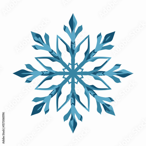 Snowflake design in blue tones with symmetrical patterns  