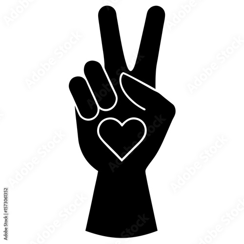 peace sign with hand