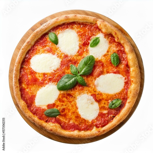 pizza margherita top view, AI generated