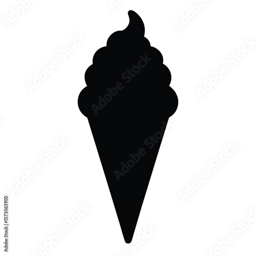 A simple black silhouette shows an ice cream cone, a sweet treat