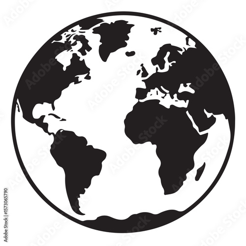 A vibrant vector illustration of a world map and globe, showcasing continents like Europe, America, and Asia, perfect for global geography and travel themes
