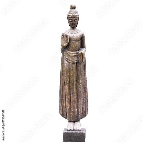 Wallpaper Mural 3d render wooden buddha statue standing with transparent background Torontodigital.ca