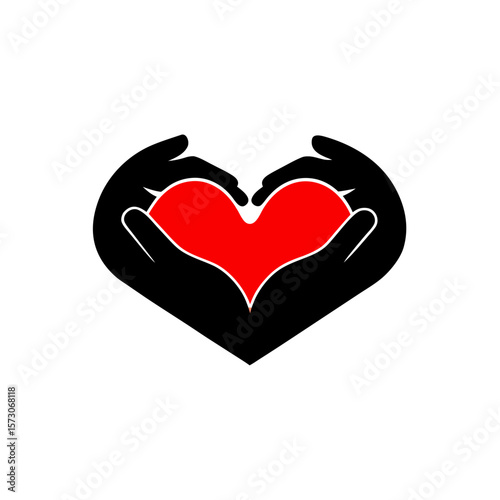 red heart on white background